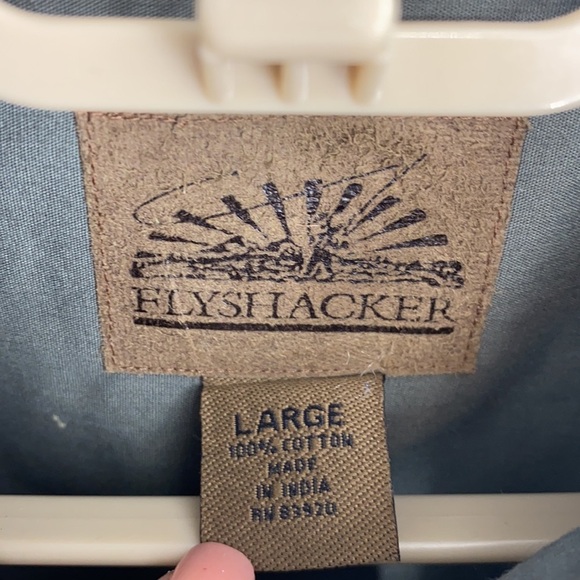 Flyshacker Men's Green Casual Button-Down Shirt 100% Cotton size Large - Picture 4 of 10